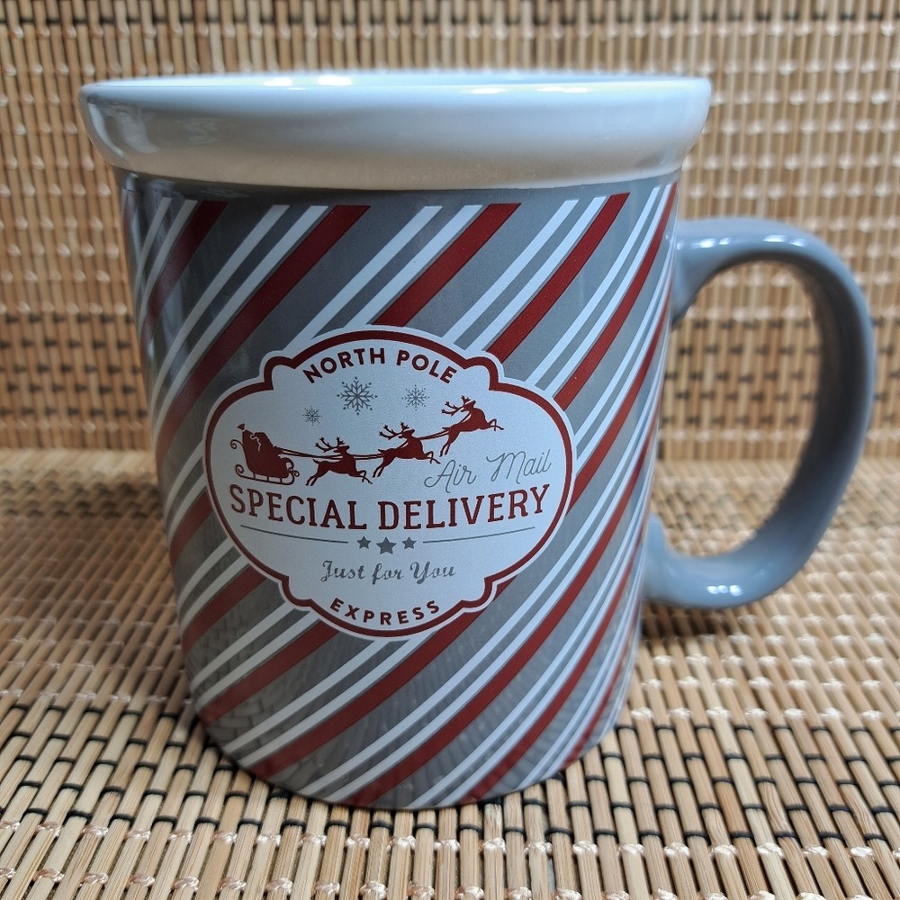 DesignPac North Pole Express Special Delivery Just For You Large Mug Gray, Red